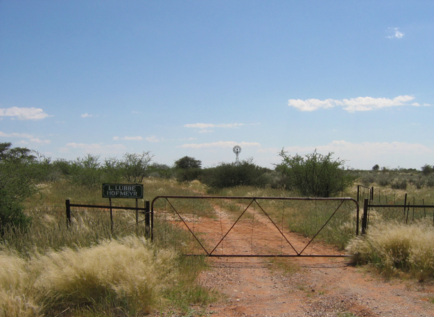 The road to the grave of Aletta Greeff.